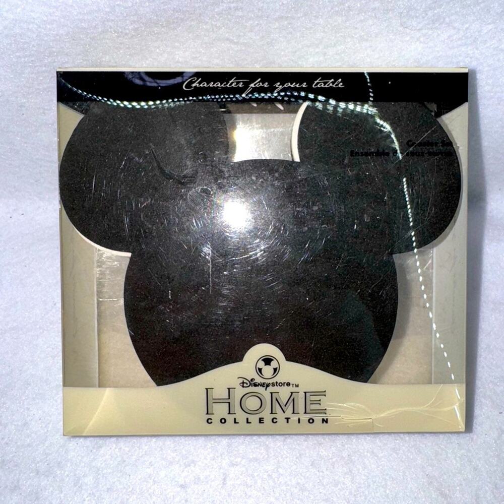 NIP Disney Store Home Collection 6 Pack Black & White Drink Coasters